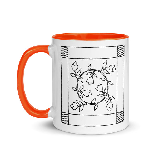 Dunton "Old Quilts" logo "splash of color" mug