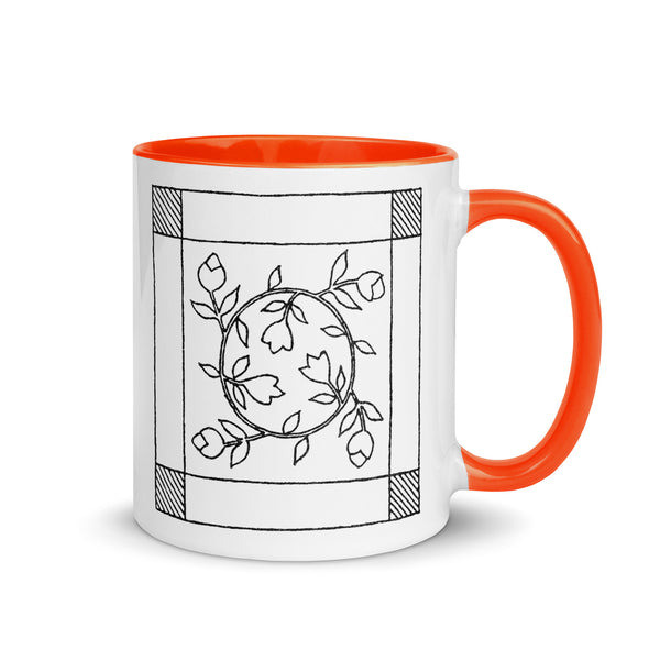 Dunton "Old Quilts" logo "splash of color" mug