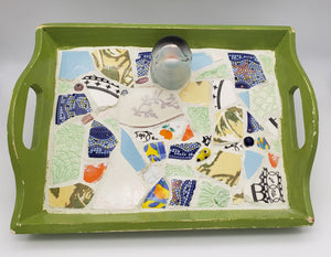 Doo-dad tray • china Dolphin + mosaic
