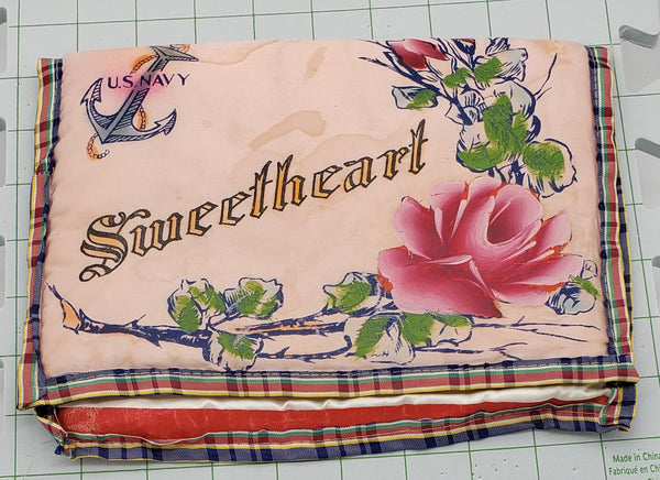 Satin "Sweetheart" pouch • c. 1940s -1950s